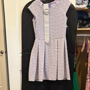 Elegant Lavender Kids Dress with Belted Detail